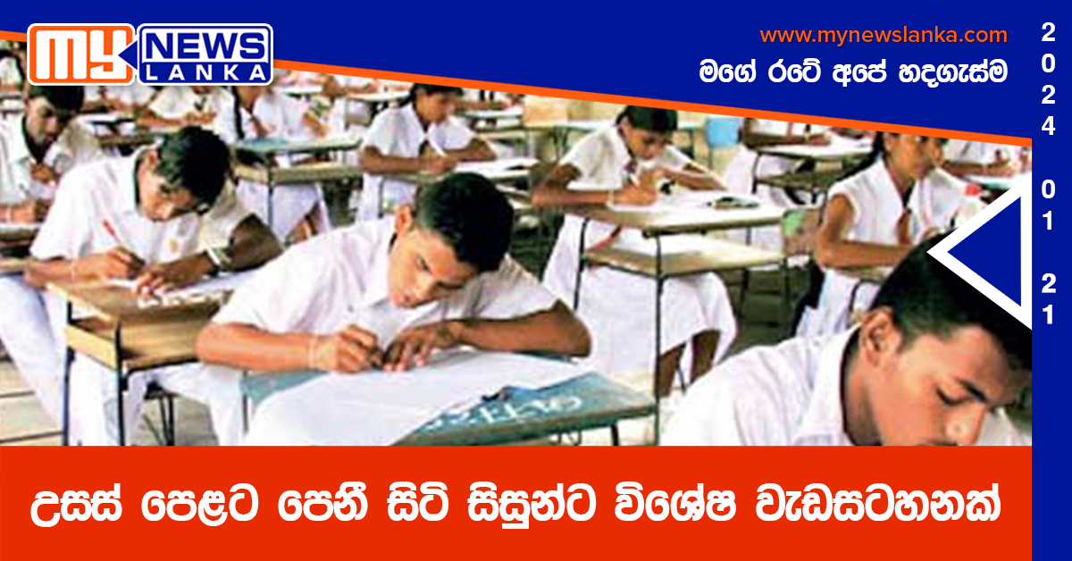 උසස් පෙළට පෙනී සිටි සිසුන්ට විශේෂ වැඩසටහනක් උසස් පෙළට පෙනී සිටි සිසුන්ට විශේෂ වැඩසටහනක්