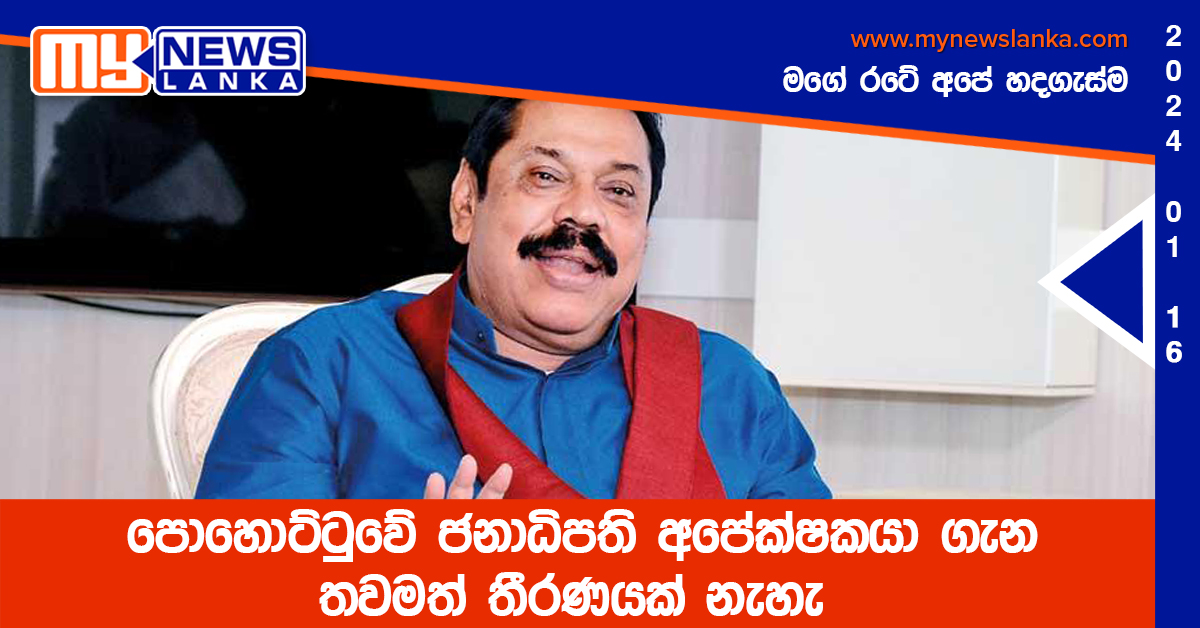 පොහොට්ටුවේ ජනාධිපති අපේක්ෂකයා ගැන තවමත් තීරණයක් නැහැ
