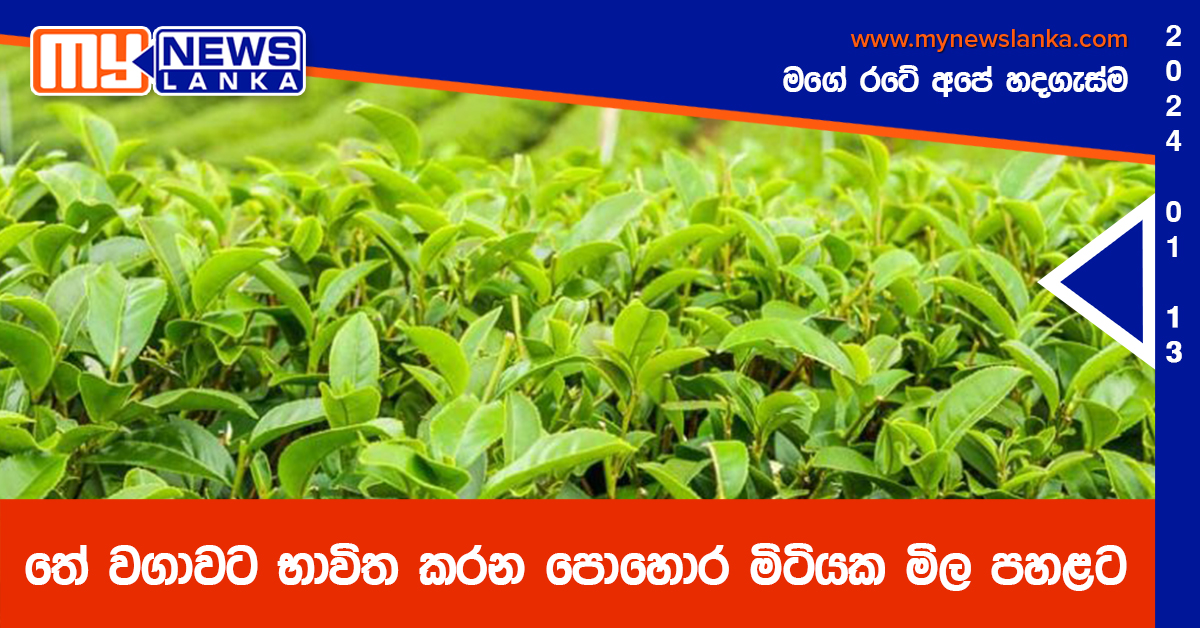 තේ වගාවට භාවිත කරන පොහොර මිටියක මිල පහළට