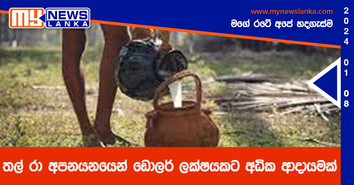 තල් රා අපනයනයෙන් ඩොලර් ලක්ෂයකට අධික ආදායමක් තල් රා අපනයනයෙන් ඩොලර් ලක්ෂයකට අධික ආදායමක්
