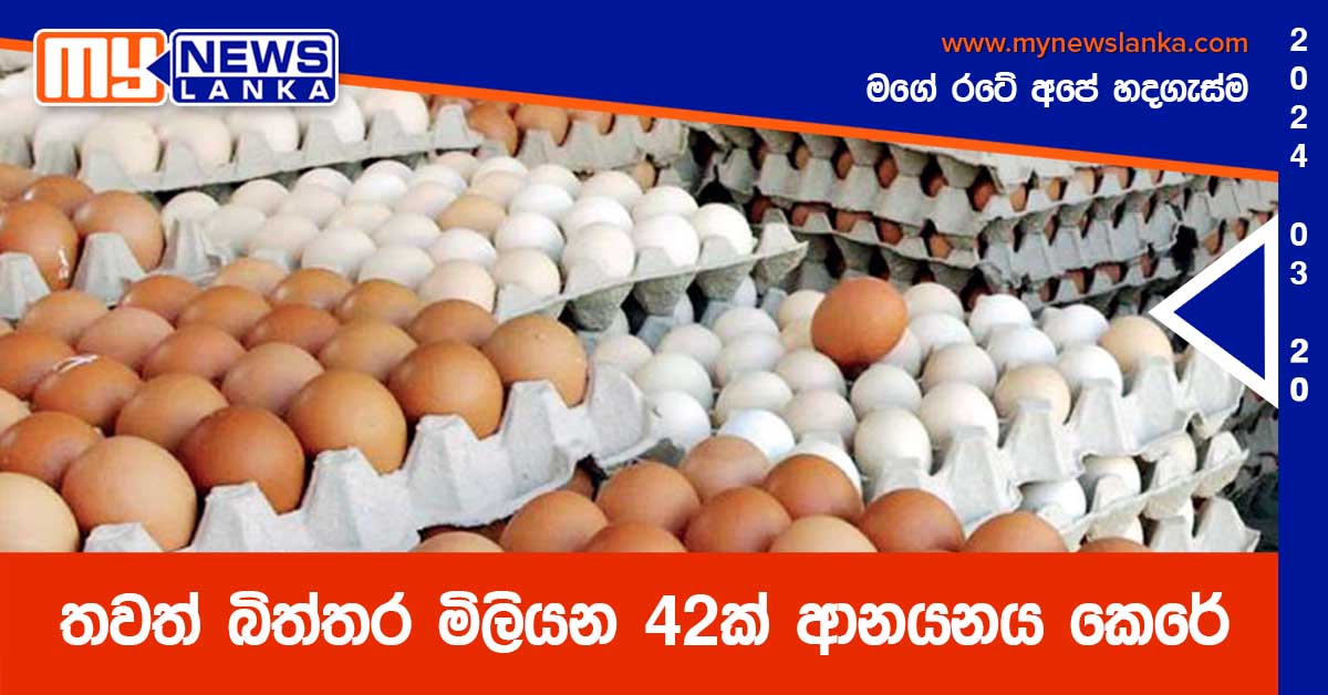 තවත් බිත්තර මිලියන 42ක් ආනයනය කෙරේ