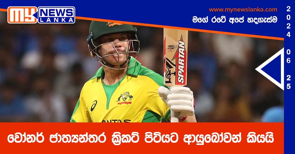 වෝනර් ජාත්‍යන්තර ක්‍රිකට් පිටියට ආයුබෝවන් කියයි