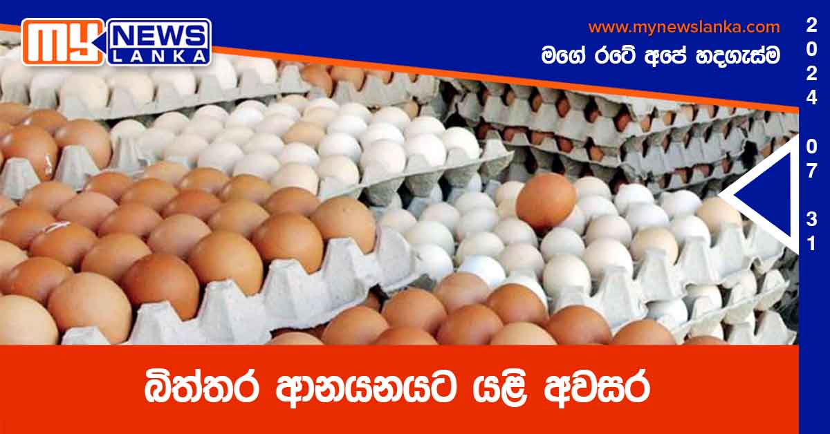 බිත්තර ආනයනයට යළි අවසර