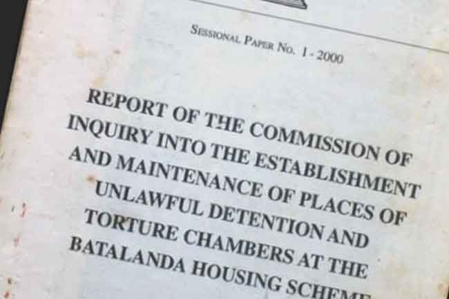 බටලන්ද කොමිෂන් සභා වාර් තාව නීතිපතිවරයා වෙතට