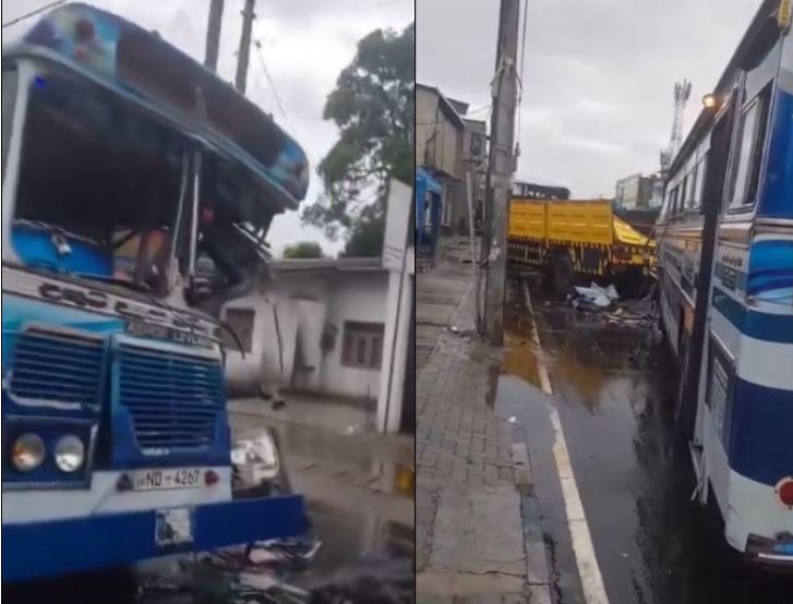 15ක් රෝහල් යැවූ බිහිසුණු බස් අනතුර